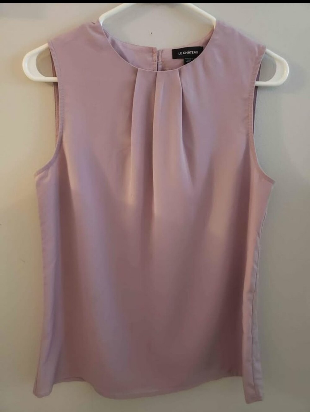 le chateau Lavender Sleeveless Pleat-Front Camisole